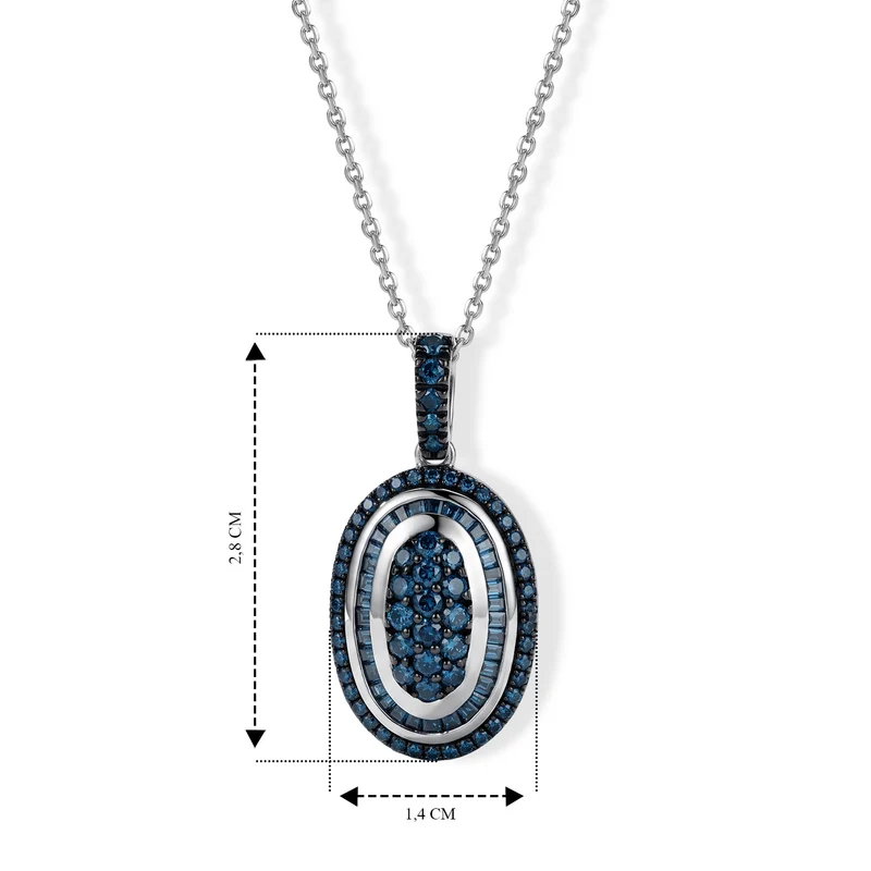 D'Joy Grüner Diamant Schmuckset ca. 50 cm 925 Silber Rhodiniert ca. 1.03 ct
