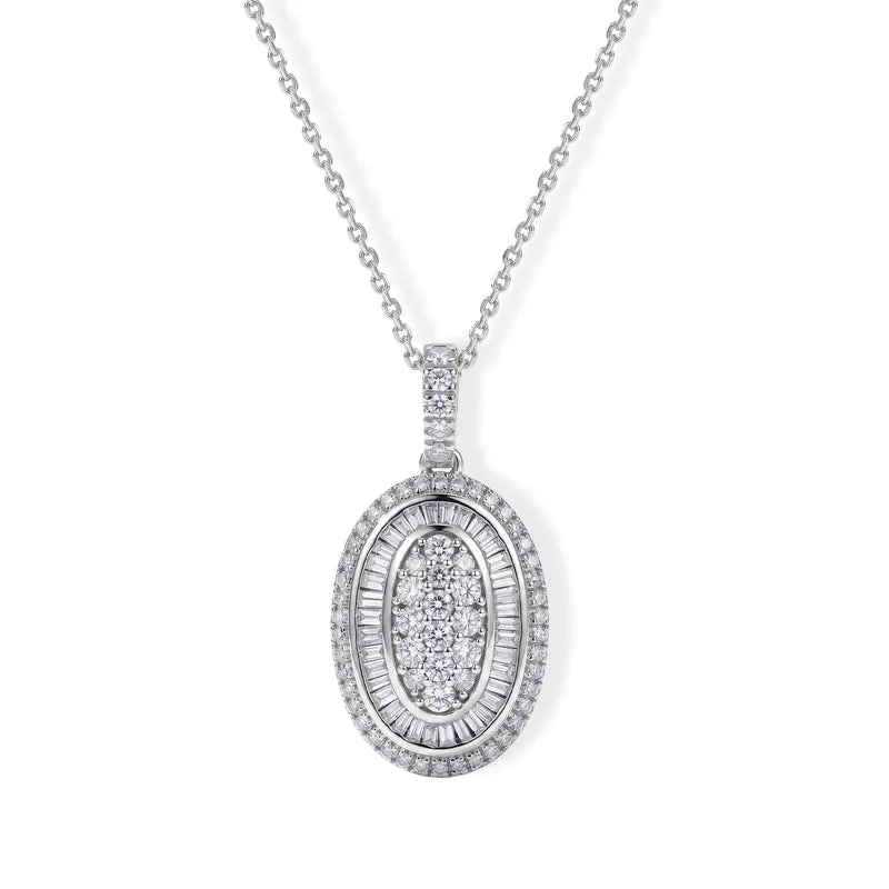 D'Joy Grüner Diamant Schmuckset ca. 50 cm 925 Silber Rhodiniert ca. 1.03 ct