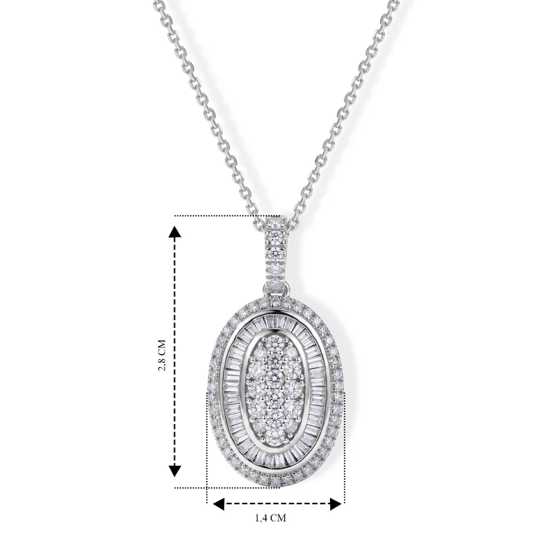 D'Joy Grüner Diamant Schmuckset ca. 50 cm 925 Silber Rhodiniert ca. 1.03 ct