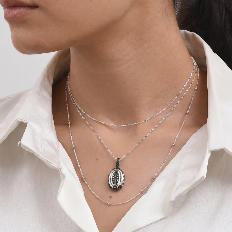 D'Joy Grüner Diamant Schmuckset ca. 50 cm 925 Silber Rhodiniert ca. 1.03 ct