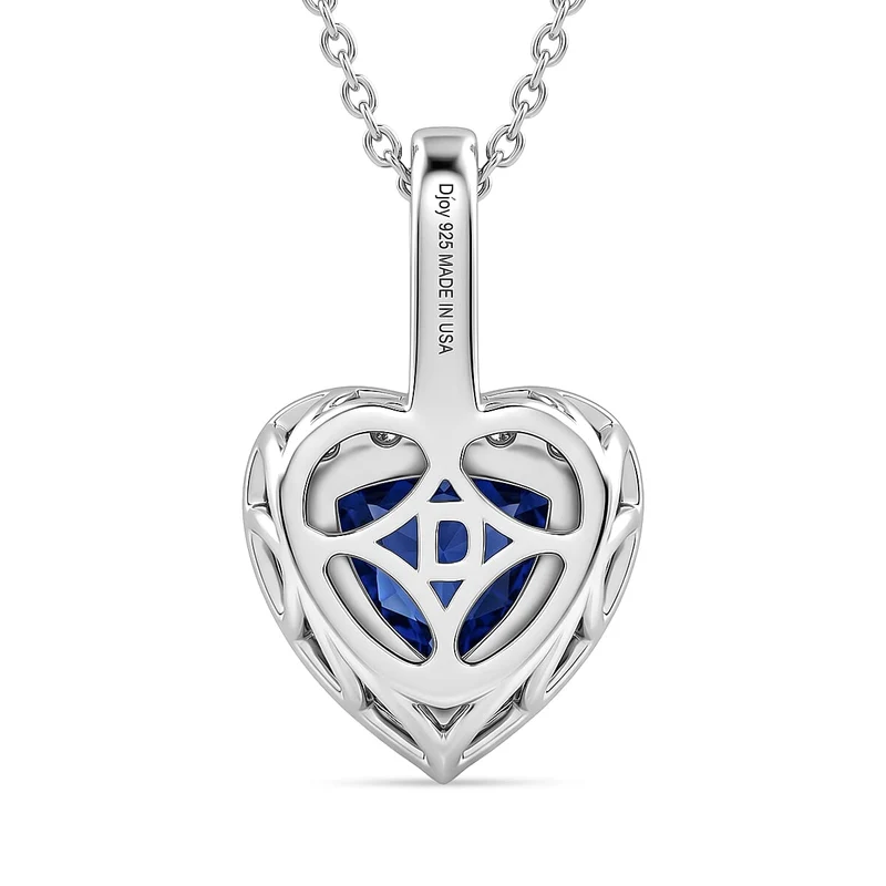 D'Joy AGI zertifizierter und geprüfter AA Tansanit und Moissanit Anhänger mit 50cm Kette, 925 Silber rhodiniert - 1,54 ct. (9-14 Werktage Lieferzeit)