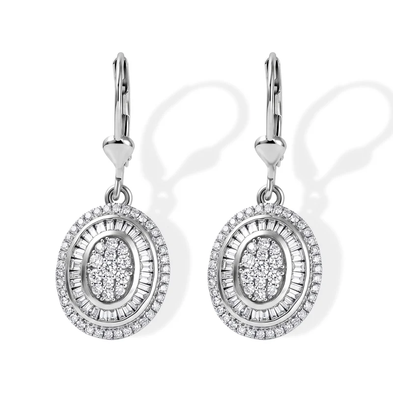 D'Joy Grüner Diamant Ohrringe 925 Silber Rhodiniert ca. 0.97 ct