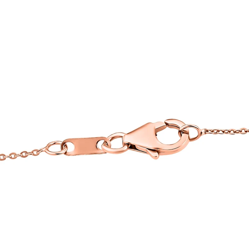LUXURIANT AAA Labor Rosa Saphir und Zirkon Anhänger mit 50cm Kette, 925 Silber 750 Roségold Vermeil - 3,25 ct.