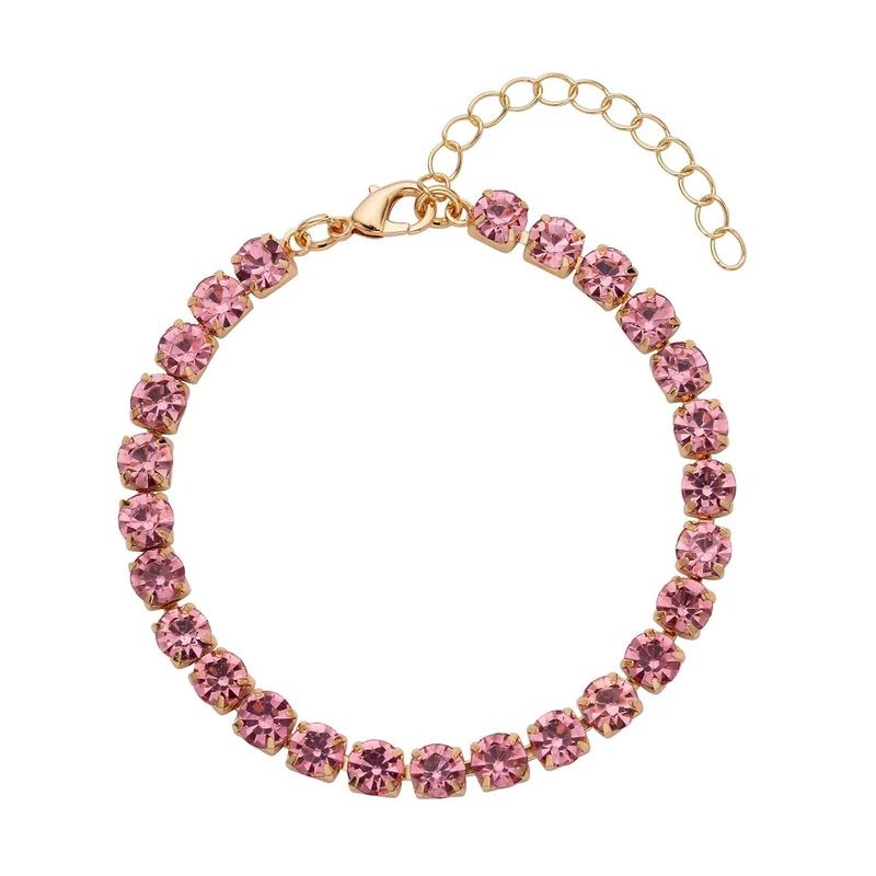 9-teiliges Schmuckset mit 4 Paar Weißen Muschelkernperle Ohrsteckern, 4 Paar Kristall-Ohrringen und Tennisarmband, 20,3 + 3,8 cm, ca. 55.00 ct