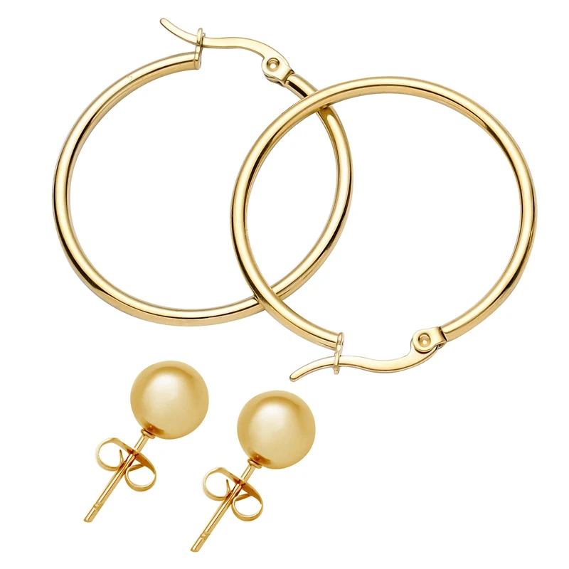 EVER TRUE 316L Edelstahl Ion-Gelbbeschichtung Schmuckset ca. 110,91g