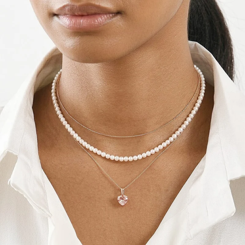 LUXURIANT zertifizierter und geprüfter VS-EF SGL zertifizierter Labor rosa Diamant Anhänger mit 45cm Kette, 925 Silber 750 Roségold Vermeil -(10-15 Werktage Lieferzeit) 1,04 ct.