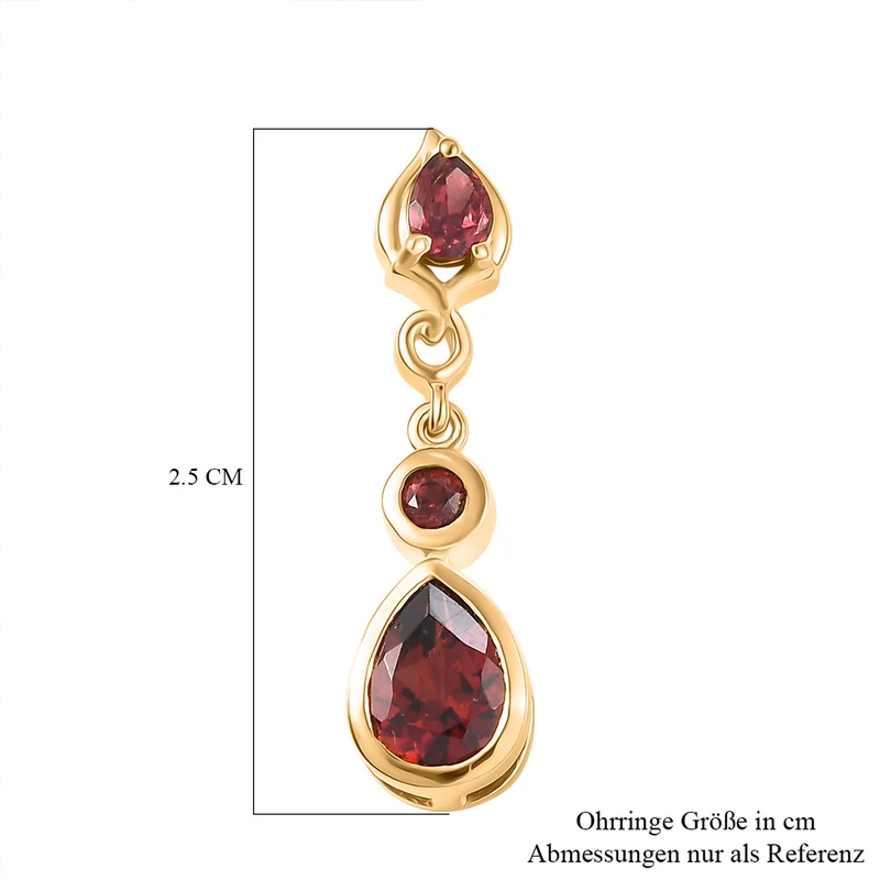 EVER TRUE Mosambik Granat Ohrringe Nickelfreies Messing ca. 2.42 ct