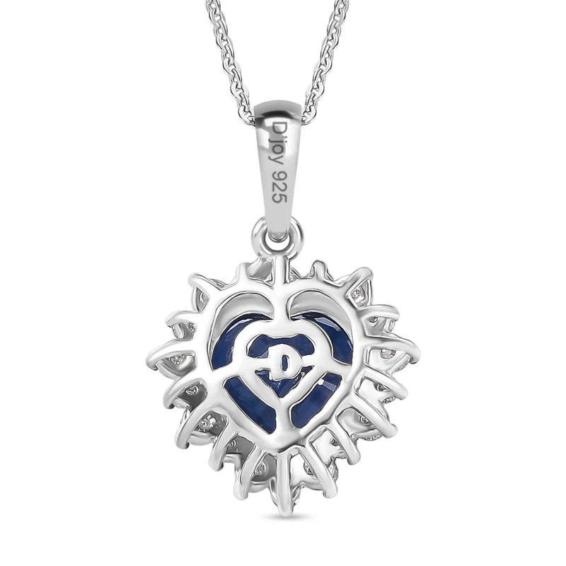 D'Joy AA Natürlicher Kaschmir-Kyanit, Moissanit Schmuckset ca. 50 cm 925 Silber Rhodiniert ca. 3,65 ct.