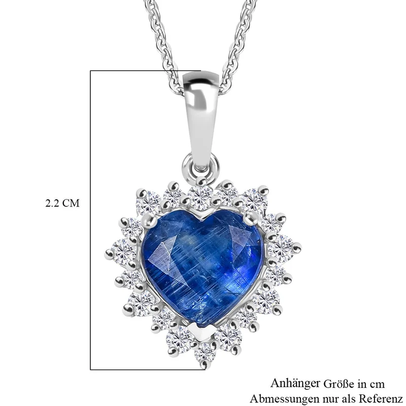 D'Joy AA Natürlicher Kaschmir-Kyanit, Moissanit Schmuckset ca. 50 cm 925 Silber Rhodiniert ca. 3,65 ct.