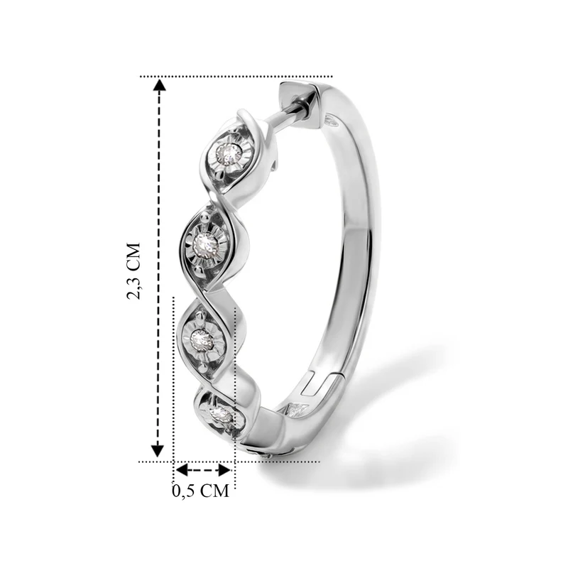 EverTrue weiße Diamant Ohrringe, Messing mit Gelbgold E-Beschichtung - 0,15 ct.