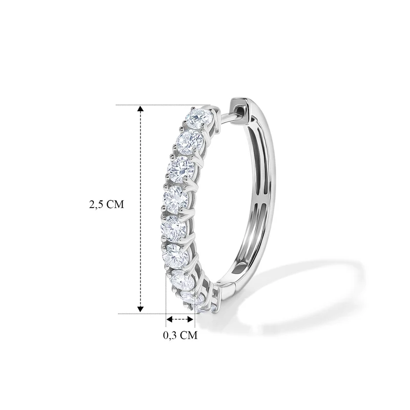 D'Joy Moissanit Ohrringe, 925 Silber rhodiniert - 1,64 ct.