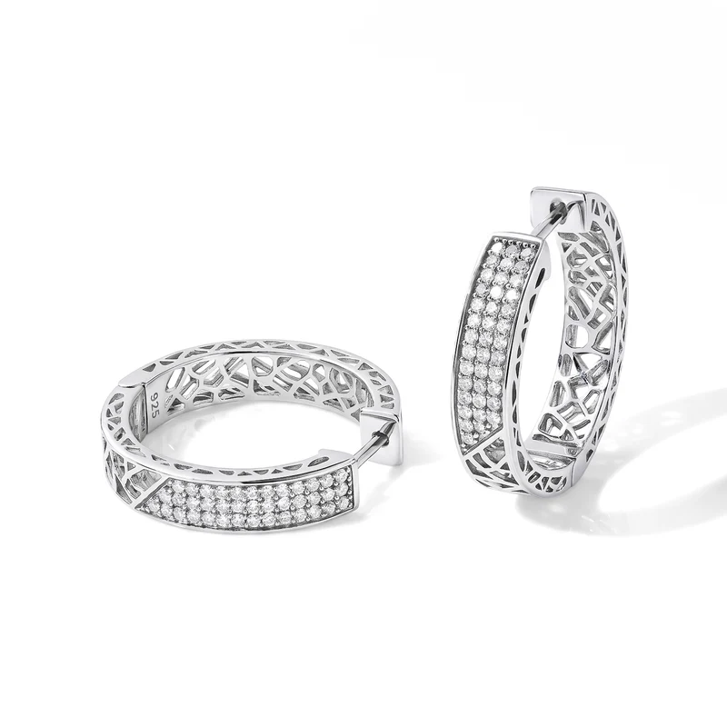 D'Joy Blauer Diamant Ohrringe 925 Silber Rhodiniert ca. 0.50 ct