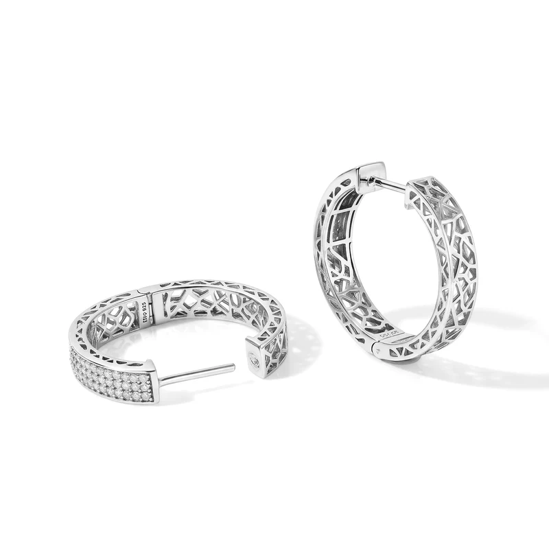 D'Joy Blauer Diamant Ohrringe 925 Silber Rhodiniert ca. 0.50 ct