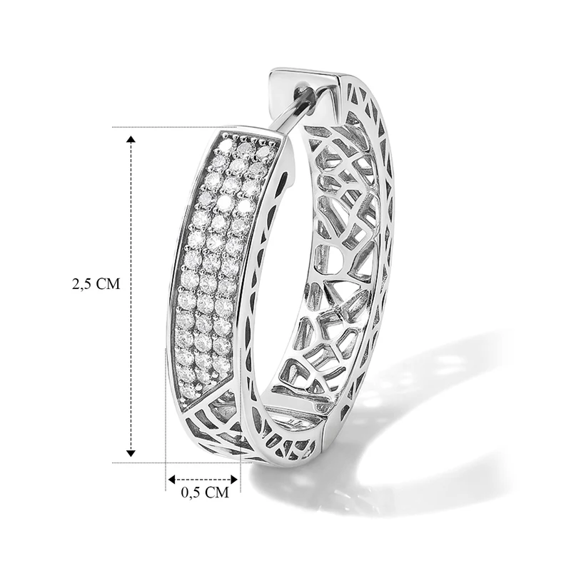 D'Joy Blauer Diamant Ohrringe 925 Silber Rhodiniert ca. 0.50 ct