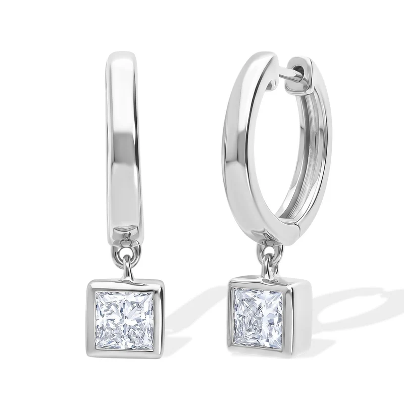 LUXURIANT 1,06 ct. SGL zertifizierte VS-EF Labor Diamant Ohrringe, 925 Silber rhodiniert