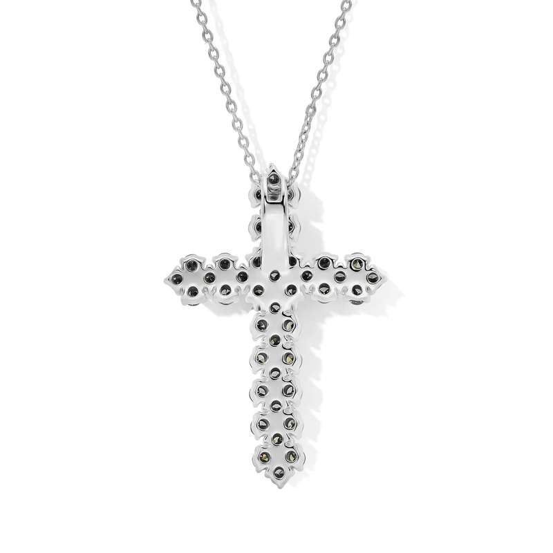 LUXURIANT SGL zertifizierter SI Labor grüner Diamant Anhänger mit 45+5cm Kette, 925 Silber rhodiniert - 1 ct.