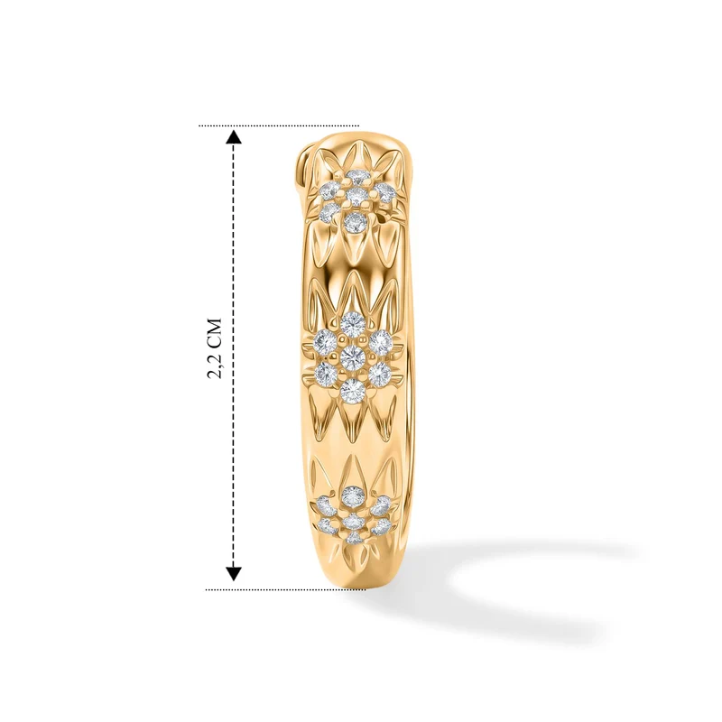 LUXURIANT 0,50 ct. SGL zertifizierte SI-GH Labor Diamant Ohrringe, 925 Silber 750 Gelbgold Vermeil