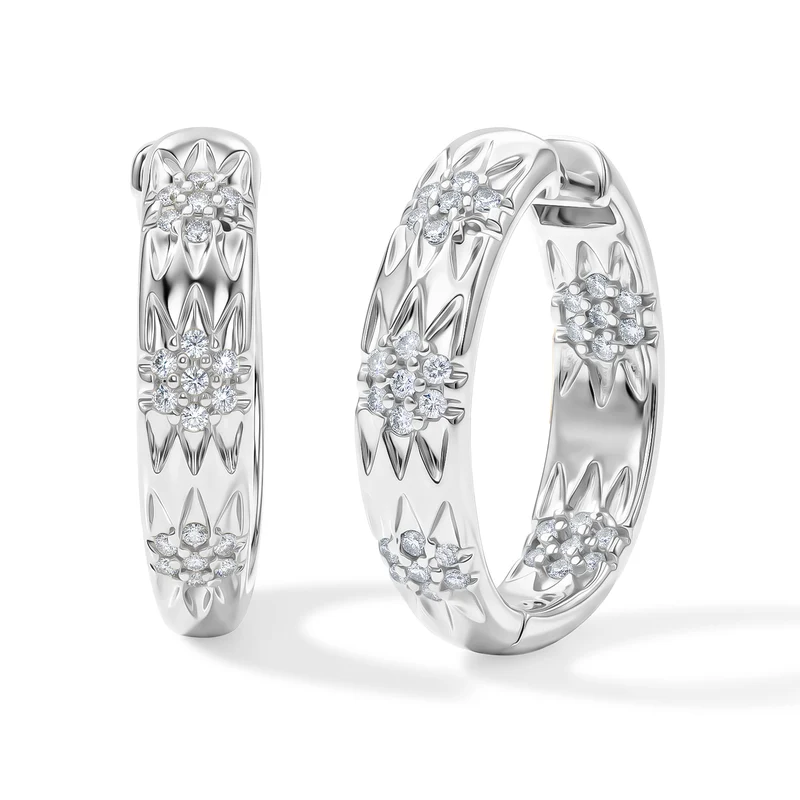 LUXURIANT 0,50 ct. SGL zertifizierte SI-GH Labor Diamant Ohrringe, 925 Silber rhodiniert