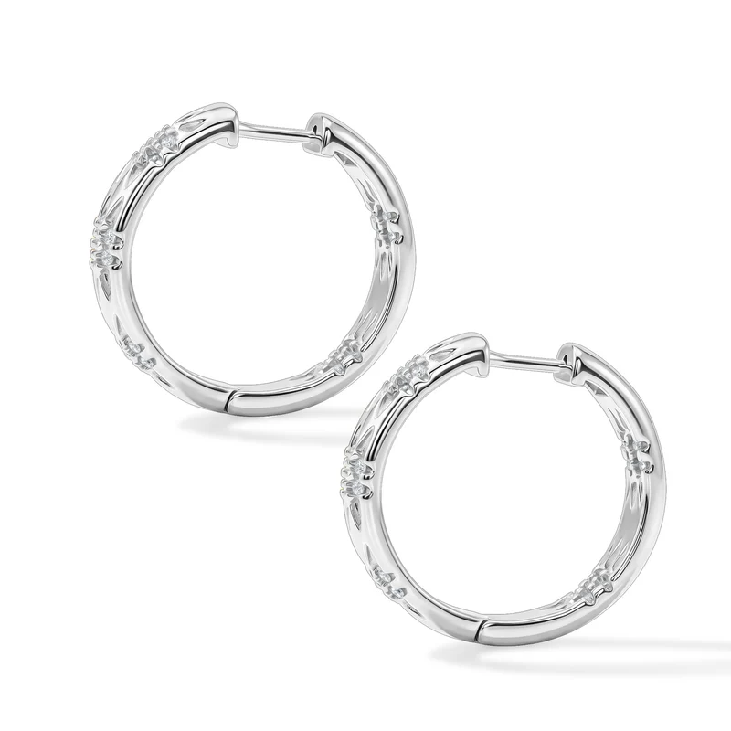 LUXURIANT 0,50 ct. SGL zertifizierte SI-GH Labor Diamant Ohrringe, 925 Silber rhodiniert