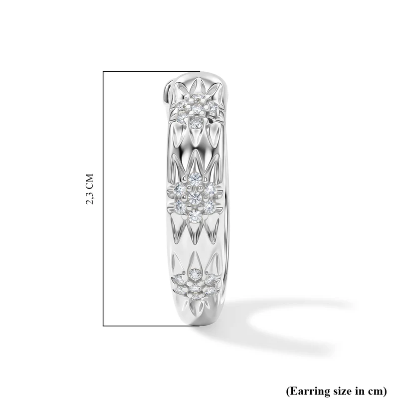 LUXURIANT 0,50 ct. SGL zertifizierte SI-GH Labor Diamant Ohrringe, 925 Silber rhodiniert