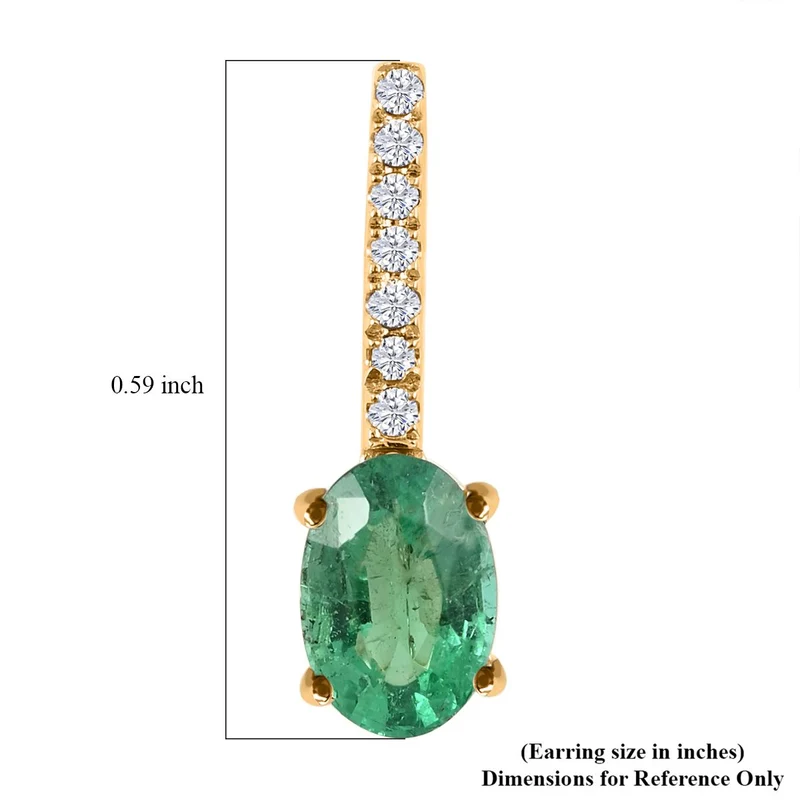 AAA Kagem Sambischer Smaragd, weißer Diamant, zertifiziert und geprüft, Ohrringe 585 Gold ca. 1.75 ct