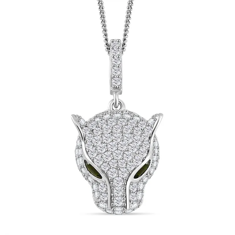 GP Natürlicher Chromdiopsid, Blauer Saphir Schmuckset 925 Silber platiniert, 925 Silber rhodiniert ca. 2,08 ct.