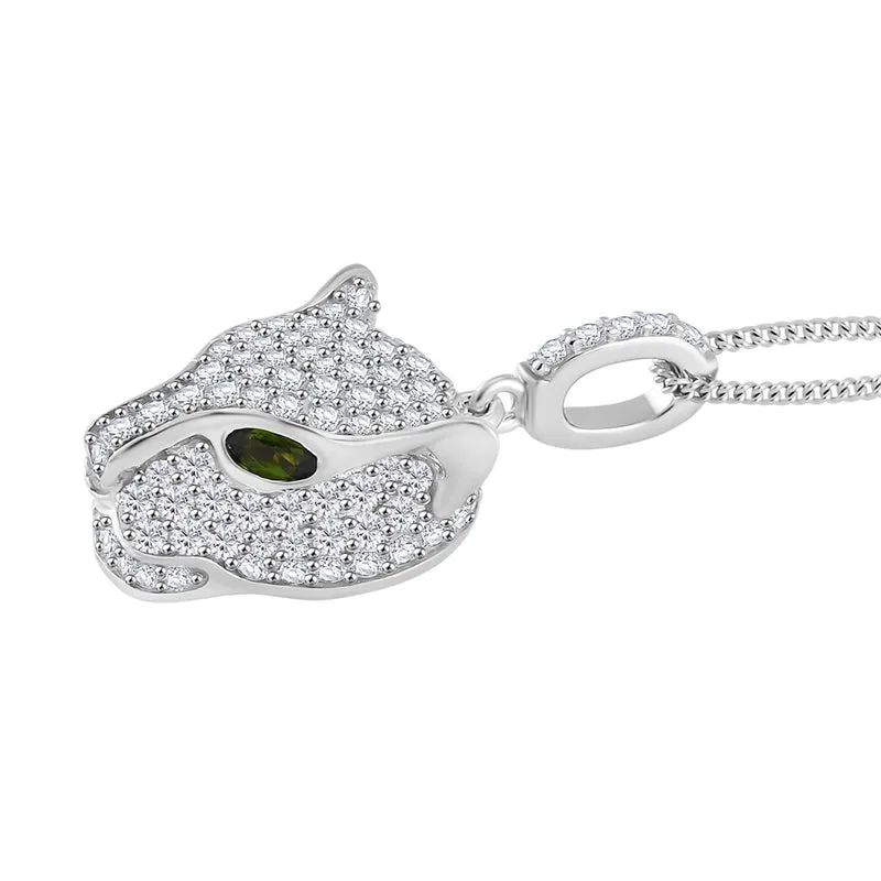 GP Natürlicher Chromdiopsid, Blauer Saphir Schmuckset 925 Silber platiniert, 925 Silber rhodiniert ca. 2,08 ct.