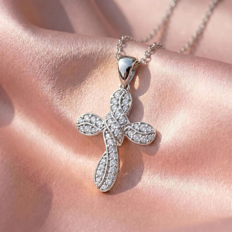 D'Joy Weißer Diamant Schmuckset ca. 50 cm 925 Silber Rhodiniert ca. 0.25 ct
