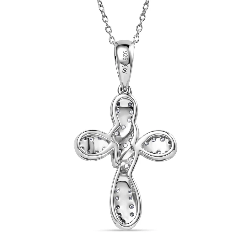 D'Joy Weißer Diamant Schmuckset ca. 50 cm 925 Silber Rhodiniert ca. 0.25 ct
