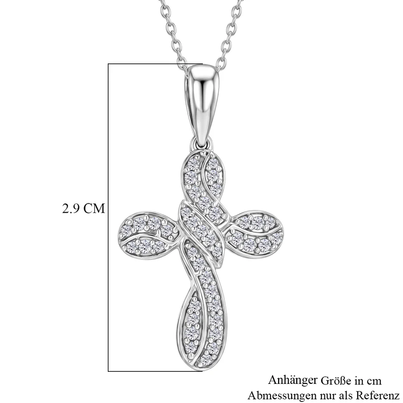 D'Joy Weißer Diamant Schmuckset ca. 50 cm 925 Silber Rhodiniert ca. 0.25 ct