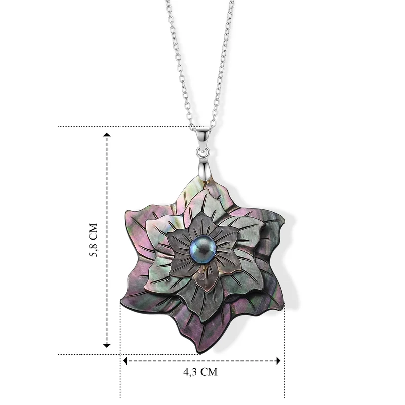 Abalone Muschel, Weiße Muschelkernperle Schmuckset ca. 50 cm