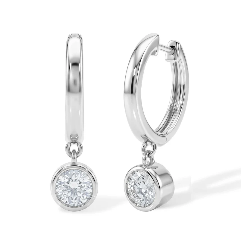 LUXURIANT 0,96 ct. SGL zertifizierte VS-EF Labor Diamant Ohrringe, 925 Silber rhodiniert