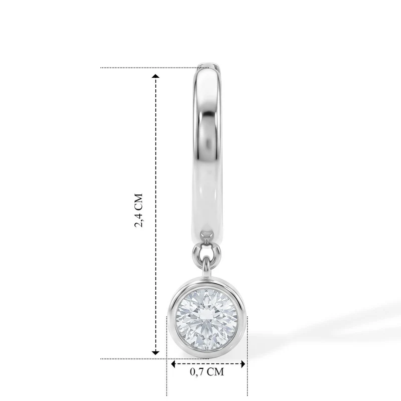 LUXURIANT 0,96 ct. SGL zertifizierte VS-EF Labor Diamant Ohrringe, 925 Silber rhodiniert
