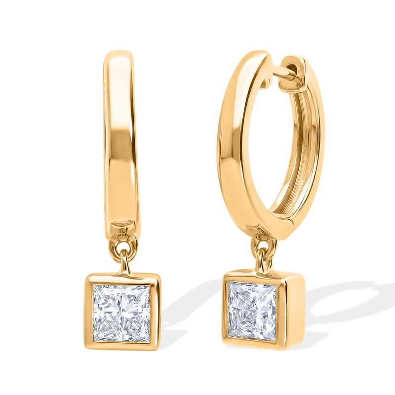 LUXURIANT 1,06 ct. VS-EF Labor Diamant Ohrringe, 925 Silber 750 Gelbgold Vermeil