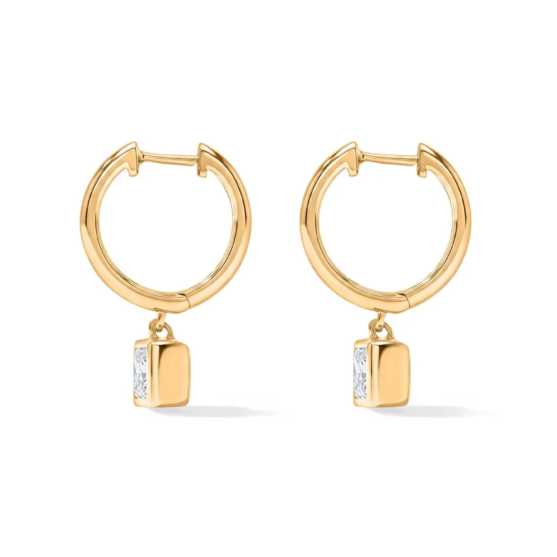 LUXURIANT 1,06 ct. VS-EF Labor Diamant Ohrringe, 925 Silber 750 Gelbgold Vermeil