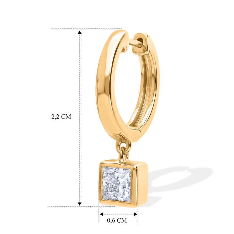 LUXURIANT 1,06 ct. VS-EF Labor Diamant Ohrringe, 925 Silber 750 Gelbgold Vermeil