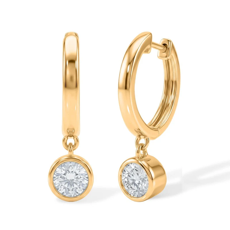 LUXURIANT 0,96 ct. SGL zertifizierte VS-EF Labor Diamant Ohrringe, 925 Silber 750 Gelbgold Vermeil