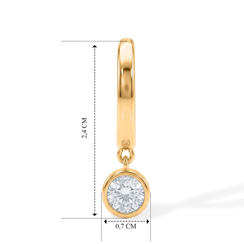 LUXURIANT 0,96 ct. SGL zertifizierte VS-EF Labor Diamant Ohrringe, 925 Silber 750 Gelbgold Vermeil