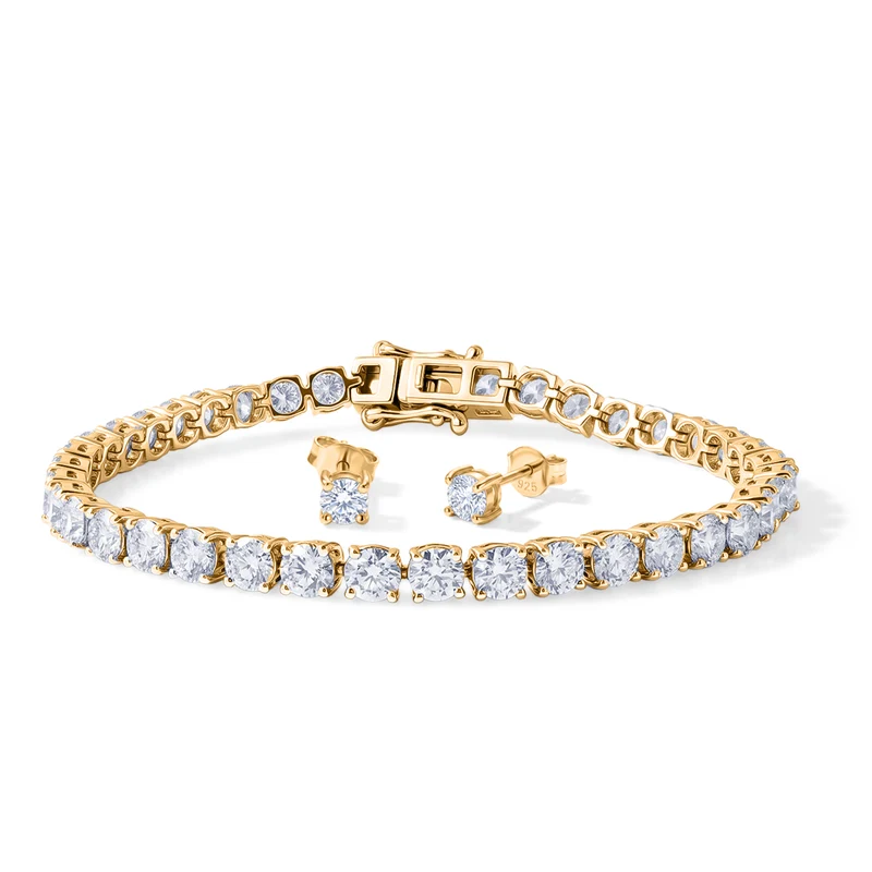 D'Joy Moissanit Schmuckset 925 Silber Rhodiniert ca. 9,75 ct.
