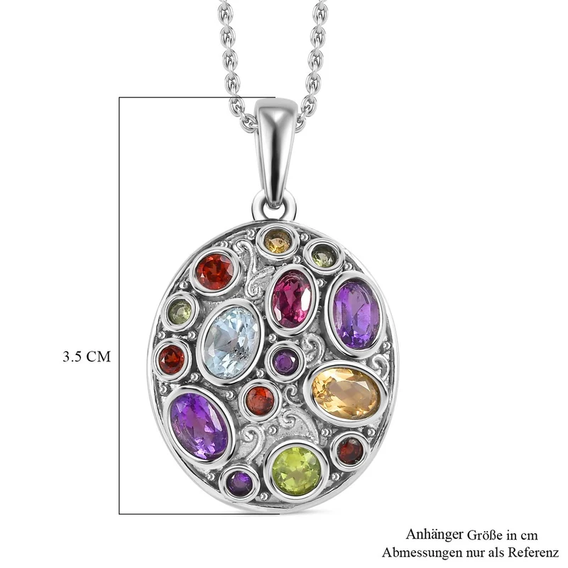 Himmelblauer Topas, Peridot Schmuckset Edelstahl ca. 3.22 ct