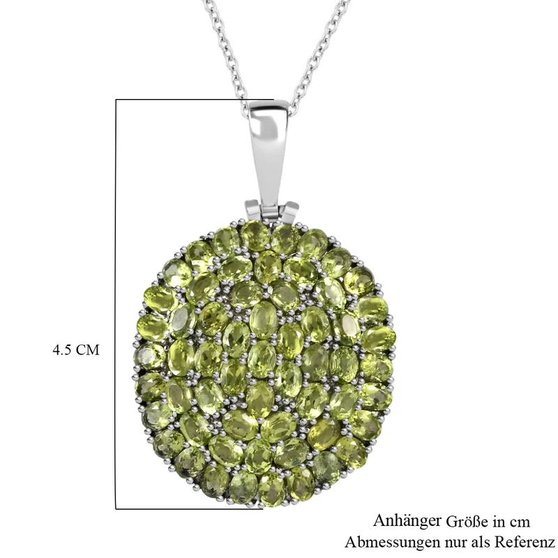 Natürlicher Peridot Anhänger mit Kette ca. 50 cm, 316L Edelstahl ca. 9.44 ct