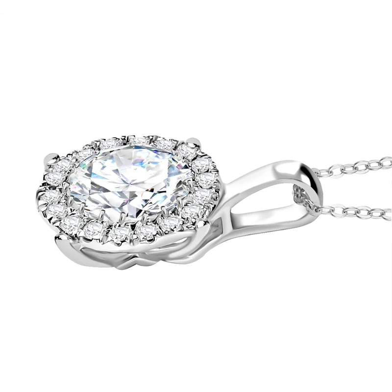 Moissanit Schmuckset 925 Silber rhodiniert