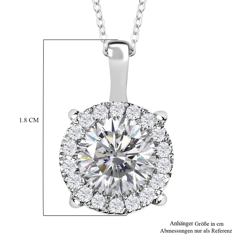 Moissanit Schmuckset 925 Silber rhodiniert