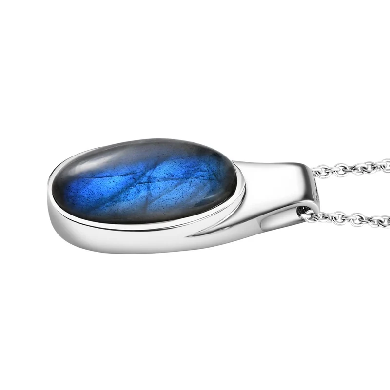 AAA Grüner Aventurin Anhänger mit Kette, Edelstahl ca. 10.50 ct