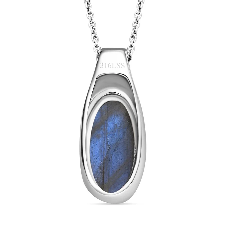 AAA Grüner Aventurin Anhänger mit Kette, Edelstahl ca. 10.50 ct