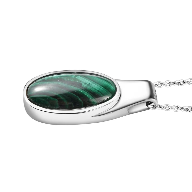 AAA Grüner Aventurin Anhänger mit Kette, Edelstahl ca. 10.50 ct