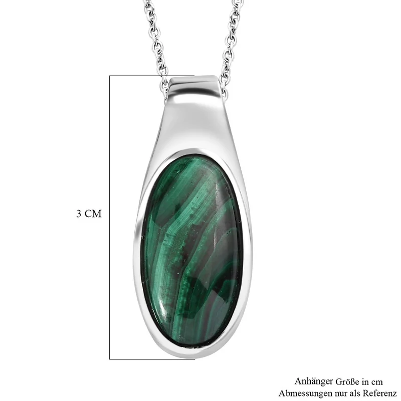 AAA Grüner Aventurin Anhänger mit Kette, Edelstahl ca. 10.50 ct