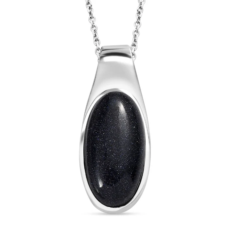 AAA Grüner Aventurin Anhänger mit Kette, Edelstahl ca. 10.50 ct