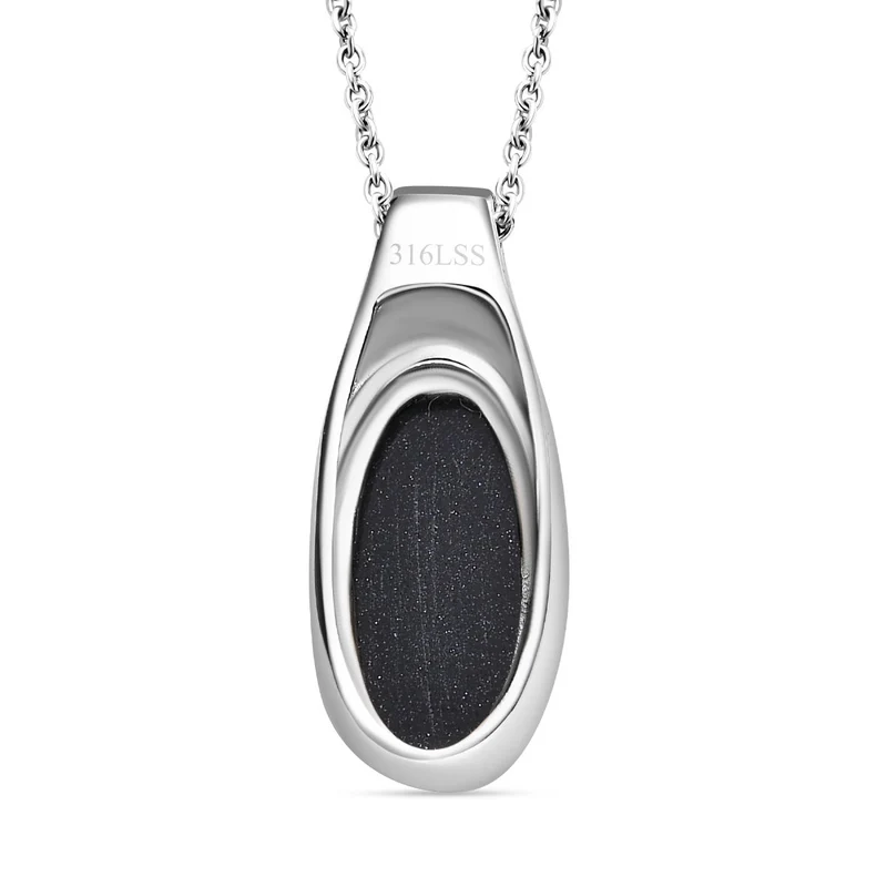 AAA Grüner Aventurin Anhänger mit Kette, Edelstahl ca. 10.50 ct