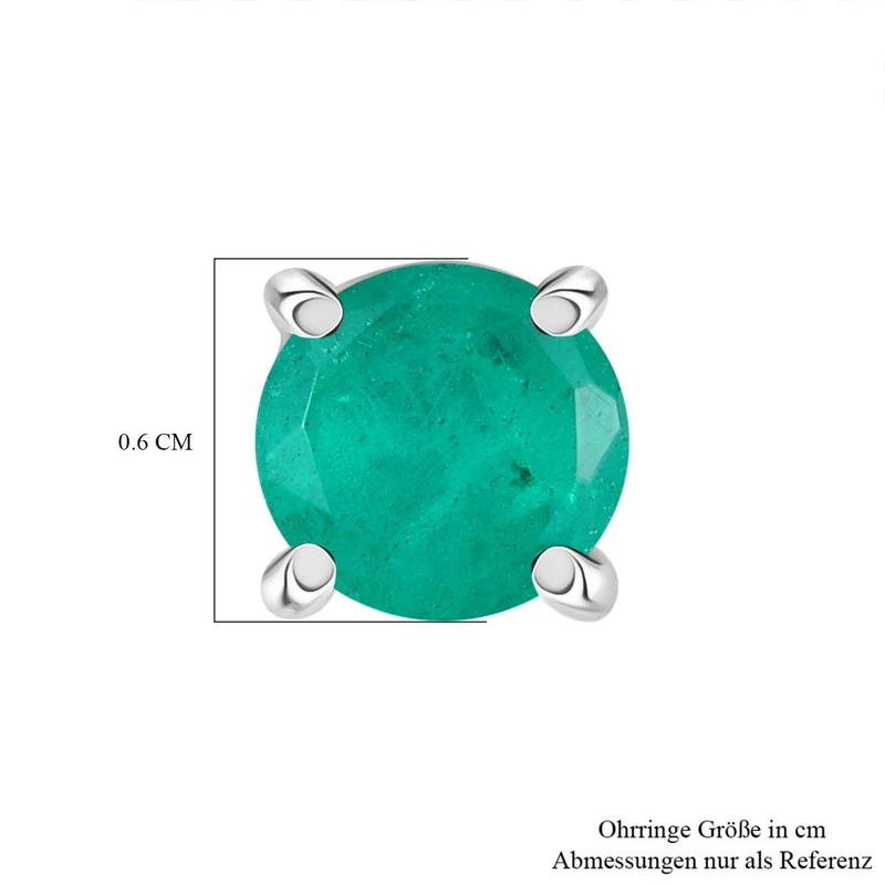 D'Joy Smaragd-Quarz Triplette Ohrringe 925 Silber platiniert ca. 2.07 ct